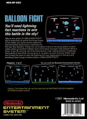 Balloon Fight (Europe) (Virtual Console) box cover back